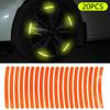 20pcs Car Wheel Hub Reflective Sticker 3d Stereo Tire Decorative Strips Night Warning Luminous