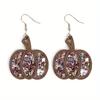Colorful Pumpkin Eyecatching Earrings Wooden Festive Jewelry For Fall Celebrations