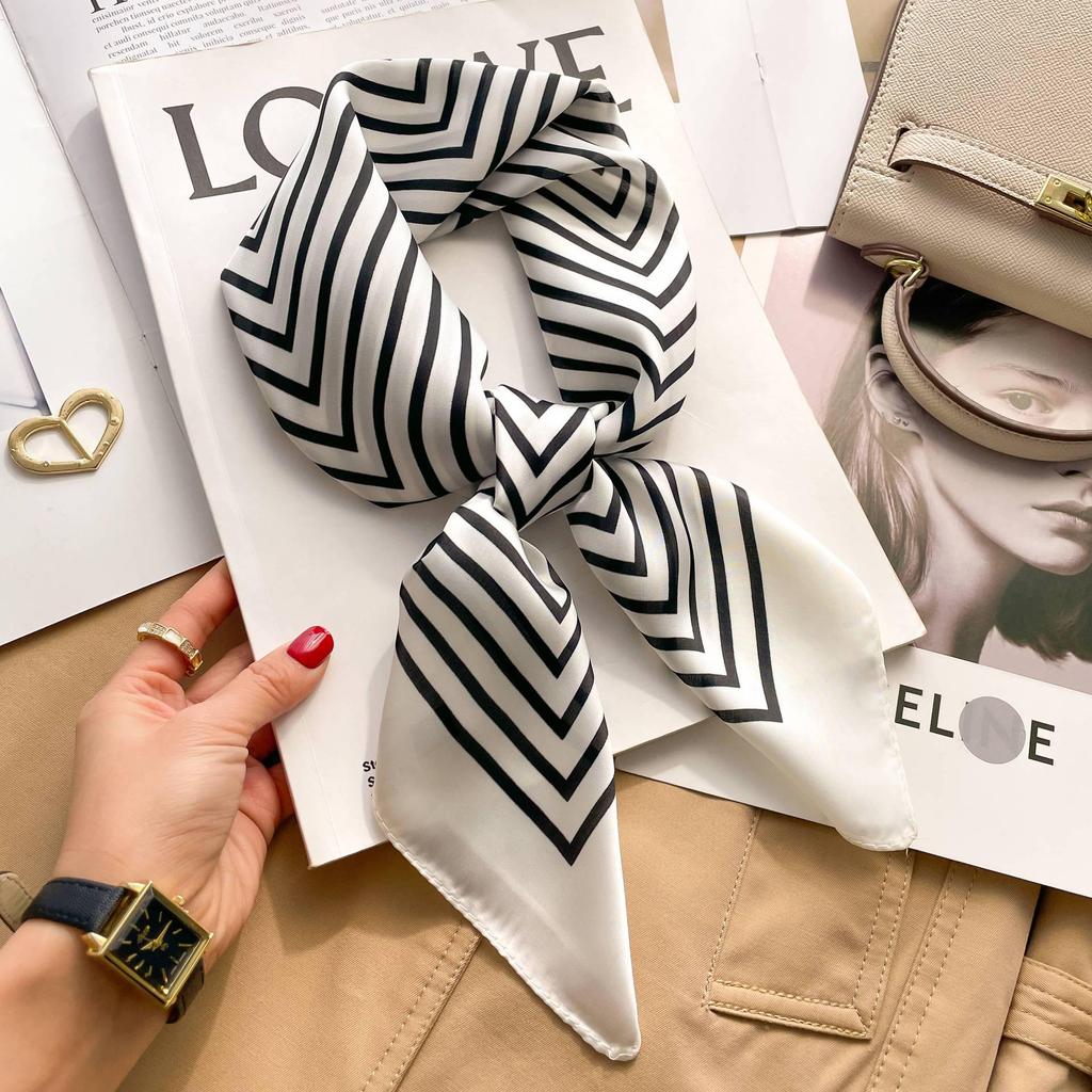 Silk Women's Square Scarf - Versatile Fashion Accessory for Spring and Autumn