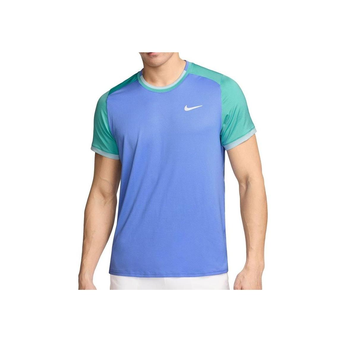 

Nike Court Advantage Dri-Fit Mens Tennis Shirt Blue Green FD5320-494 L