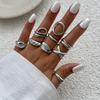 DIEZI 9pcs/set Hip Hop Hollow Metal Finger Rings For Women Girls Men Punk Gold Silver Color Geometric Knuckle Joint Ring Jewelry