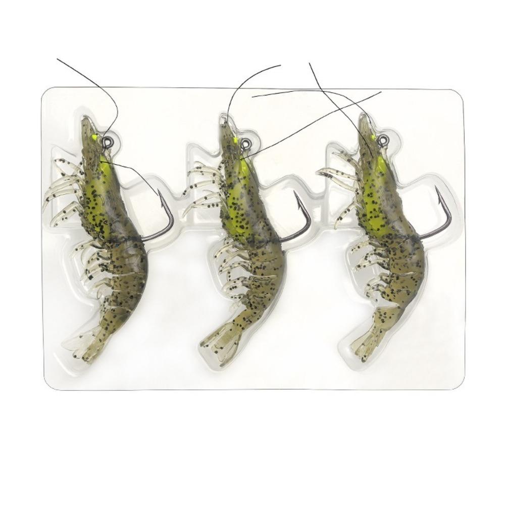 8 cm / 7 g Soft Shrimp Lure With Hooks Segmented Lures Lifelike Swimming Lures  Freshwater Fishing