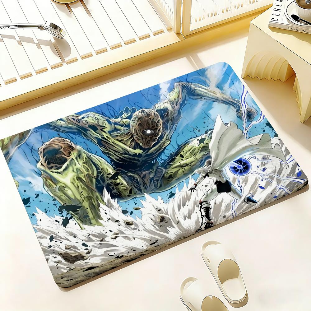Anime Hot O-One-Punch Man Floor Mat Bedroom Living Room Flannel Door Mat Non-Slip Home Decor