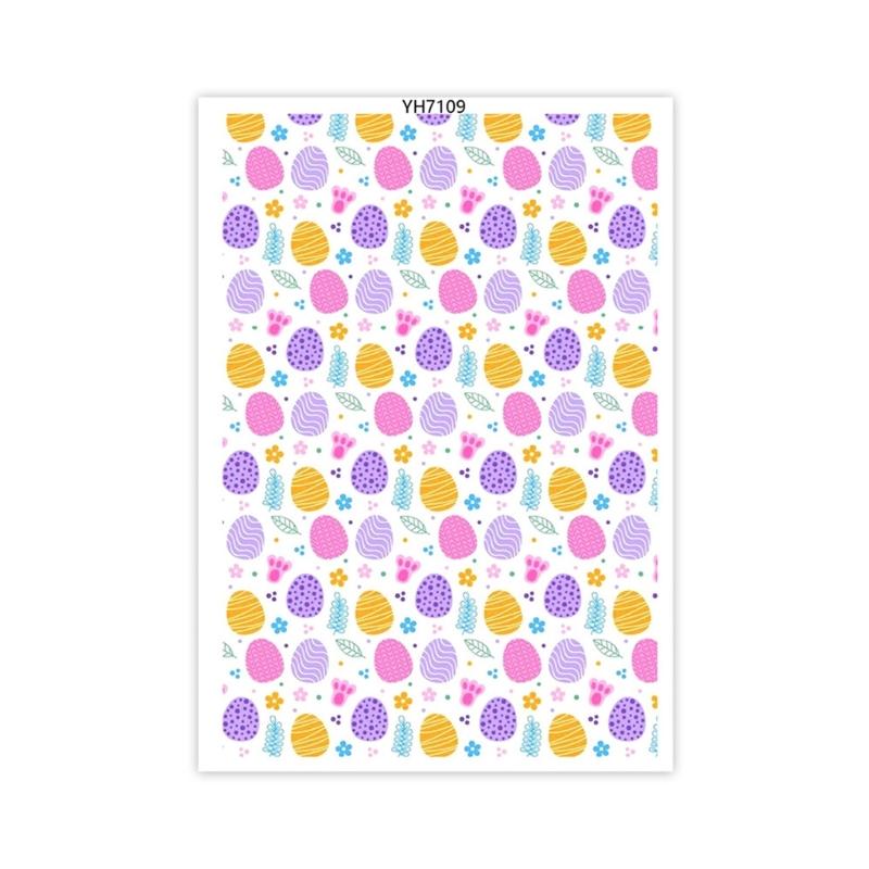 Easters Colored Eggs Transfer Paper Clay Transfer Paper for Earrings Jewelry Making Water Soluble Clay Transfer Sheets