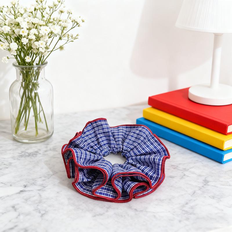KMKC Корейский Стиль Цветной Клетчатый Резинка-Скраunchie - 2025 Высококачественная Модная Резинка для Пучка Волос для Женщин
