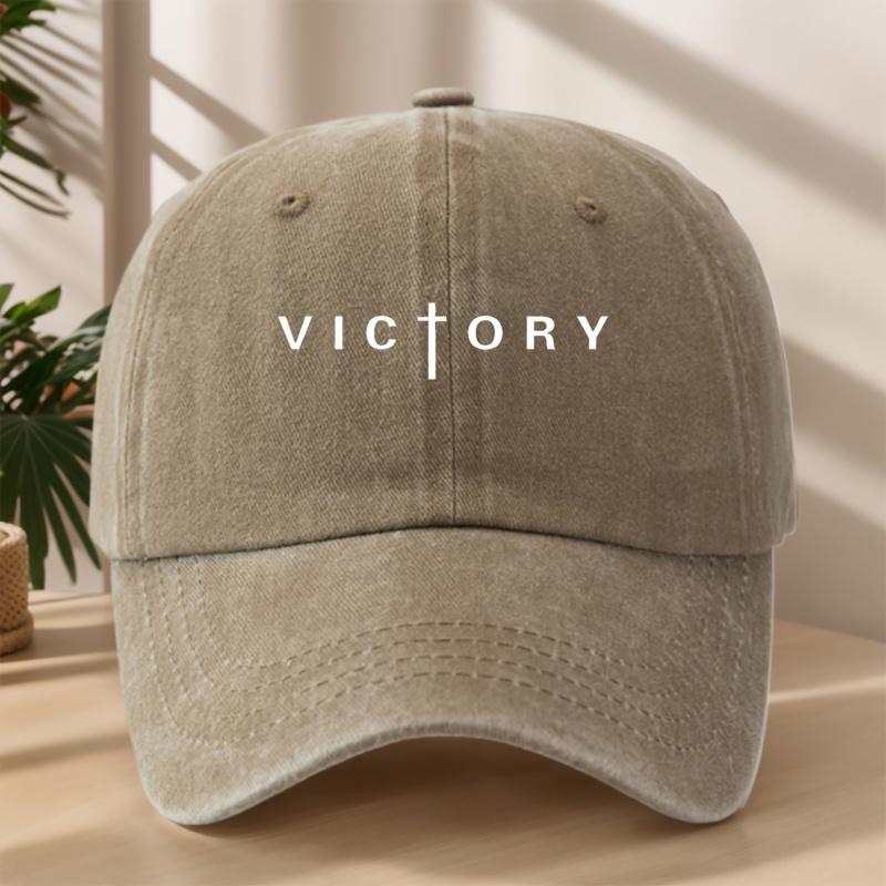 Victory printed baseball cap for both men and women, adjustable daily casual commuting duckbill cap