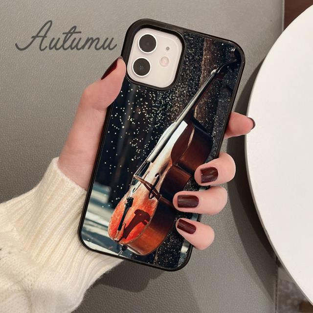 

Wood Cello Violin Phone Case for iPhone 17 Air 15 16 16e 11 12 13 14 Pro Max Plus Cover coque Fundas Shell iPhone 13