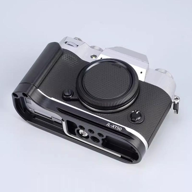 Universal Handgrip L Shape Grip Quick Release Plate Hot Shoe Cover Grip Tripod Mount Replacement for X-T50 Camera