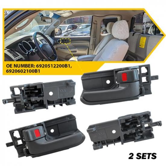 Fit Toyota 2003-2008 Corolla ide Door Interior Handle Right & Left 2Pair Gray