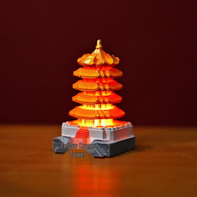 

Luminous 3D Yellow Crane Tower Resin Magnet: Cultural Souvenir Gift