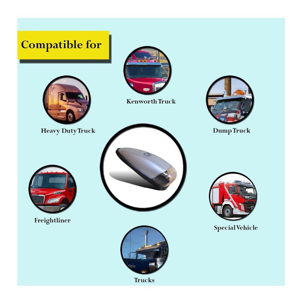 5er-Pack Tränenform Rote Klare Seitenmarkierungsleuchten mit 24V Glühbirnen für Schwertransporter & Anhänger