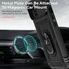 Armor Case for iPhone 16 14 13 12 11 15 Pro Max 16 Plus 13Mini 12Mini Ring Stand Rotating Slide Camera Lens Military Grade Cover