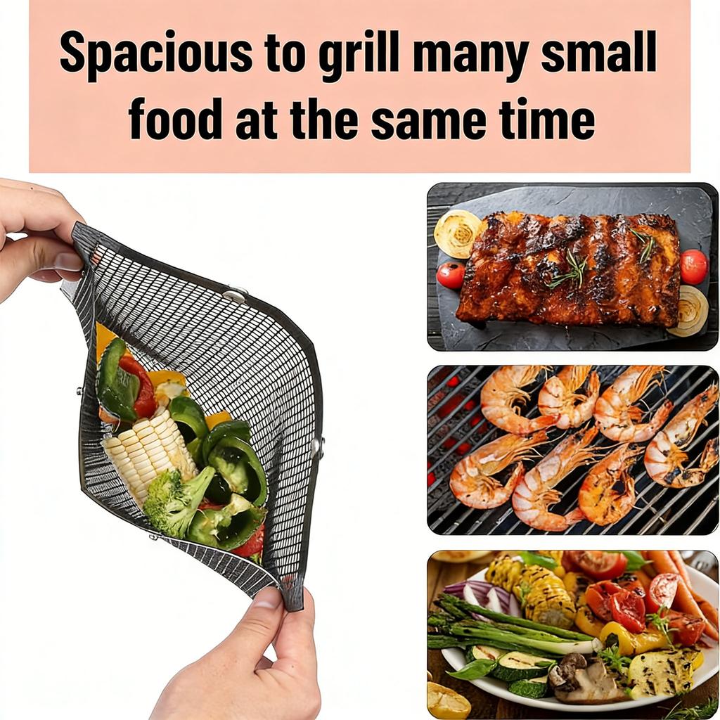 Non-Stick Mesh Grilling Bag Multi Purpose Reusable Heat Resistance Barbecue Bag Portable Multipurpose Barbecue Accessories