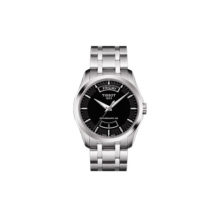 

TISSOT Men s Kutu Collection Watch T035.407.11.051.01 Black Dial Steel Band