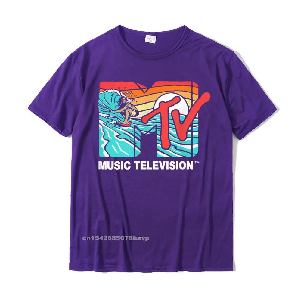 Mademark X MTV - MTV Catch A Wave MTV Surfer Logo Retro Grafik T-Shirt im Angebot Herren T-Shirt Gruppen-T-Shirt Baumwolle Lässig