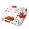 Tomato - Red Background Throw Blanket Soft Comfy Novelty Blanket  For Living Room Plane Travel Flannel Bedspread Bed Cover