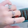Diamond Sea Blue Moonstone Ring, Female Niche Design, Index Finger Ring, Light Luxury, High-End Personality Ring.
