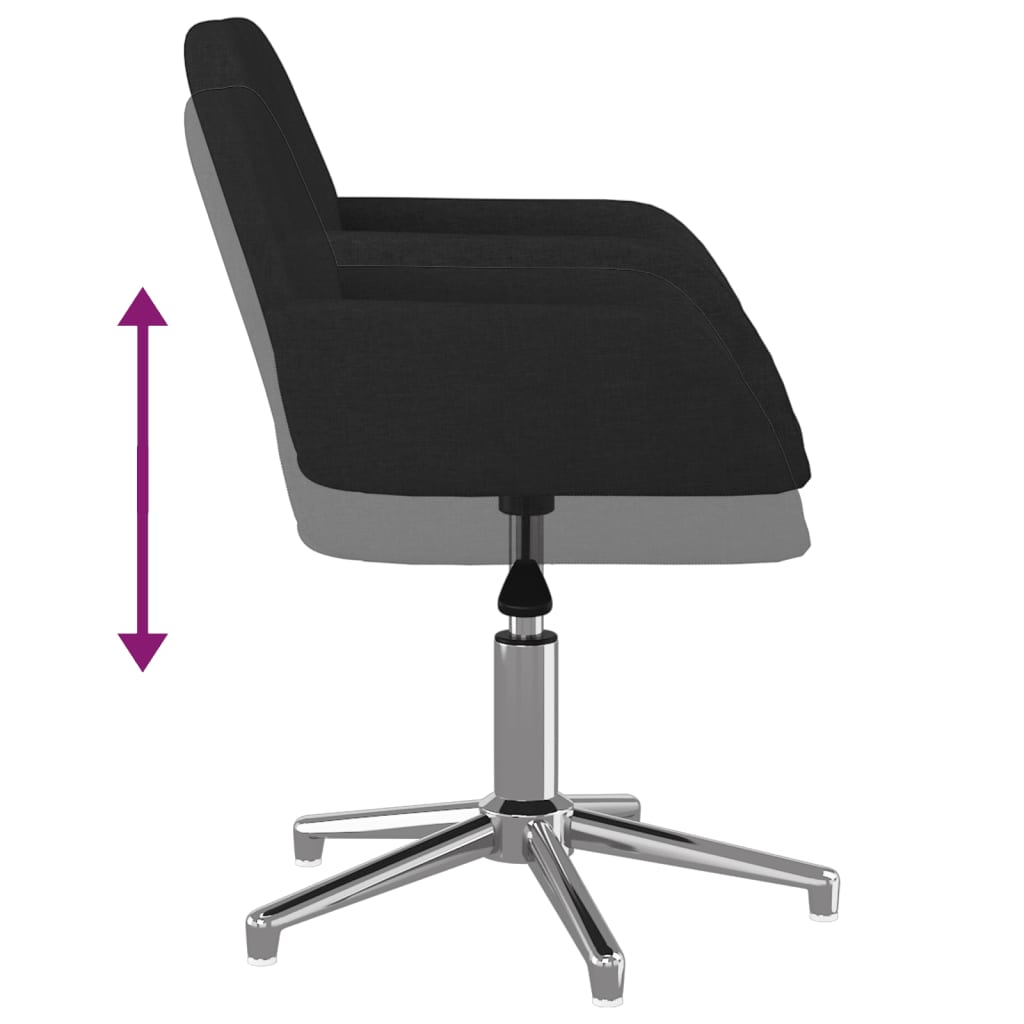 Dining Room Chairs 2 Pcs Swivel Black Fabric