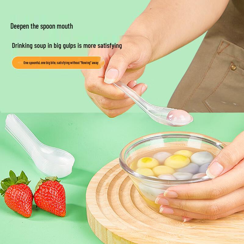 YOUAO Disposable Clear Plastic Spoons