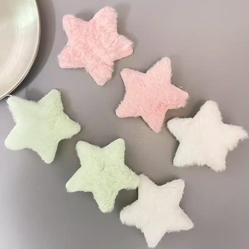 2-12pcs Women Plush Star Hair Side Bangs Clip Trendy Sweet Ornament Barrettes Hairpins Girls Bobby Pin Headwear Hair Accessories