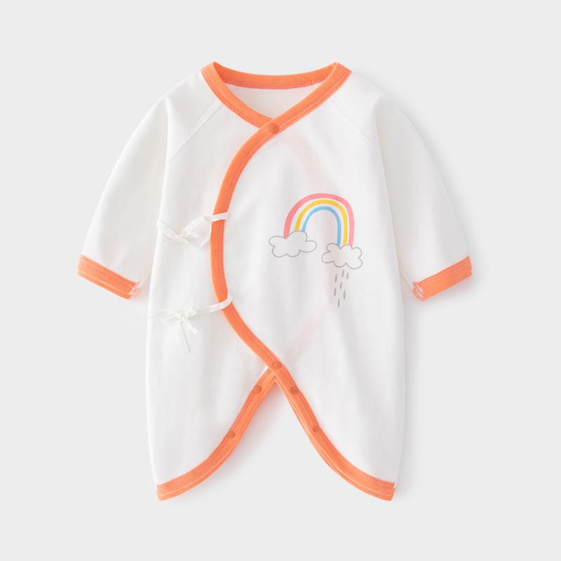 Newborn Pure Cotton Butterfly Bodysuit: Four Seasons Tie-Up, Boneless Design Jumpsuit