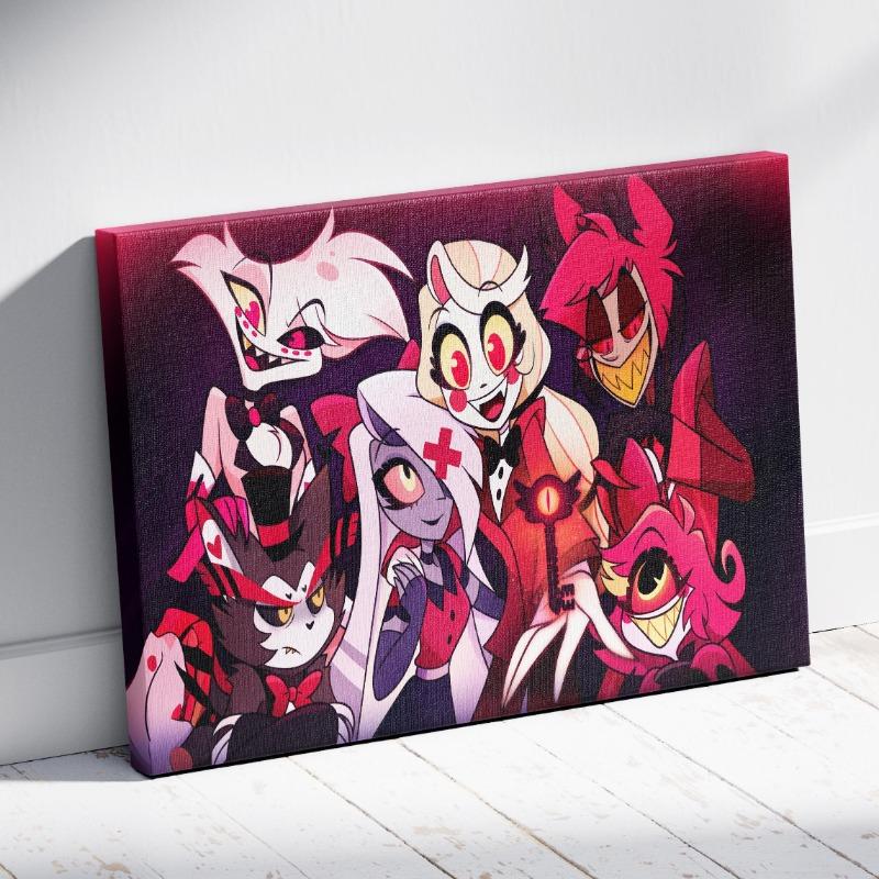 Anime Alastor H-Hazbin H-Hotels Cartoon Character Dark Red Black Poster Print Wall Art Pictures Canvas Painting Room Home Decor