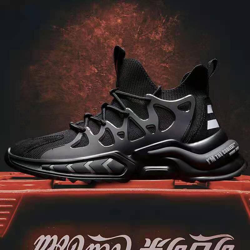 Men Women Running Shoes Tail Light Static Reflective Black Walking Sneakers Breathable Tennis Sport Shoes