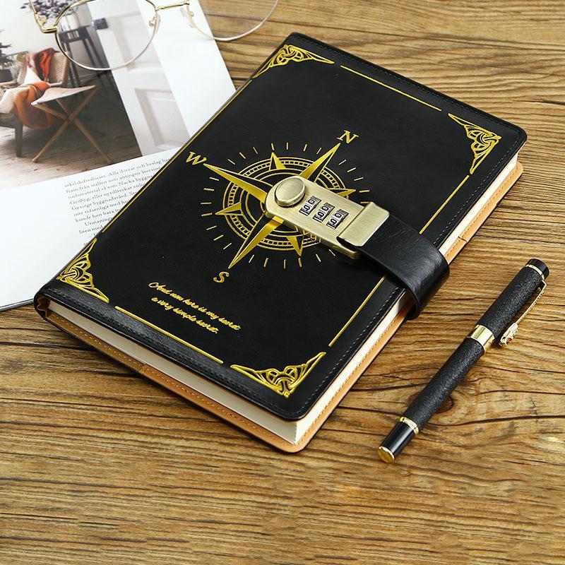 Minimalist Lock Diary & Notebook with Invisible Combination Closure for Students & Professionals