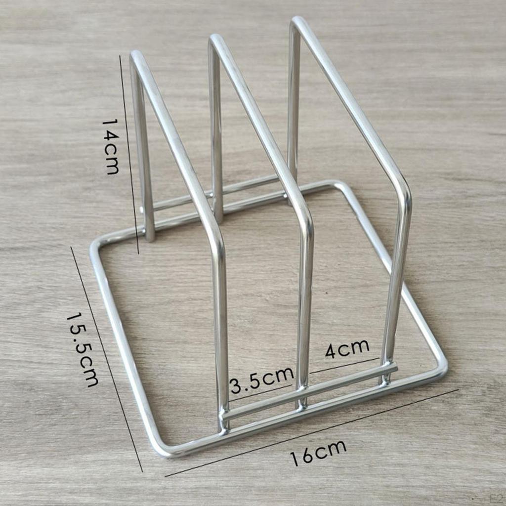 Stainless Cutting Board Rack with 2 Slots 6.3x6.1x5.5inch Professional Sturdy for Pot Lids & Trays