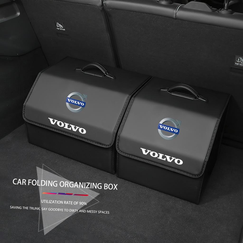 Car Trunk Leather Storage Box Foldable Auto Organizer Case For Volvo Xc60 Xc90 V40 V60 S60 V50 V90 S80 C40 XC40 V70 XC70 C30 C70