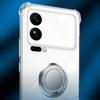 Shockproof Airbags Clear Soft Case for Xiaomi 17 Pro Max Mi17 17pro Transparent Magnetic Ring Holder Silicone TPU Stand Cover
