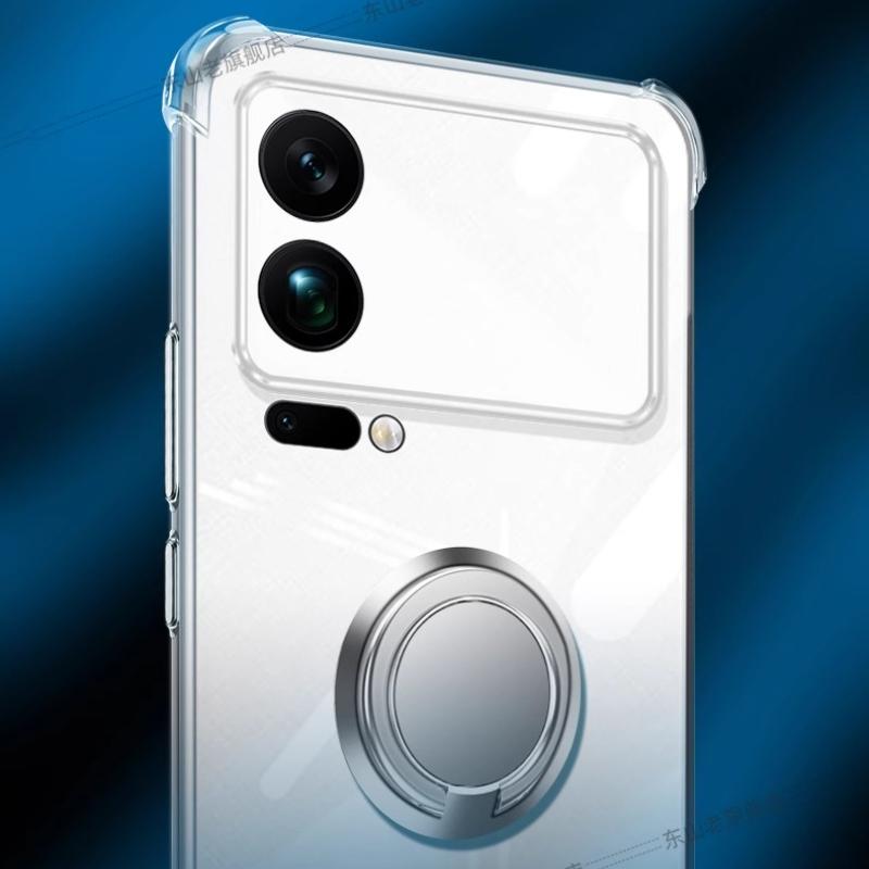 Shockproof Airbags Clear Soft Case for Xiaomi 17 Pro Max Mi17 17pro Transparent Magnetic Ring Holder Silicone TPU Stand Cover