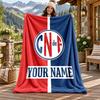 Club Nacional Football Custom Name Flannel Blanket Personalized Soft Warm Plush Throw Blanket Customized Gift for Family Friends