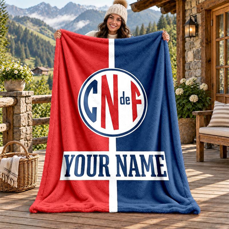 Club Nacional Football Custom Name Flannel Blanket Personalized Soft Warm Plush Throw Blanket Customized Gift for Family Friends