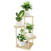 GIBLEA Flower 4 Flower Houseplant Bonsai Planter Durable Stand, Indoor, Tiers, Stand, Stand, Wooden, Shelf, Stand, Stylish, Step-like, Balcony,