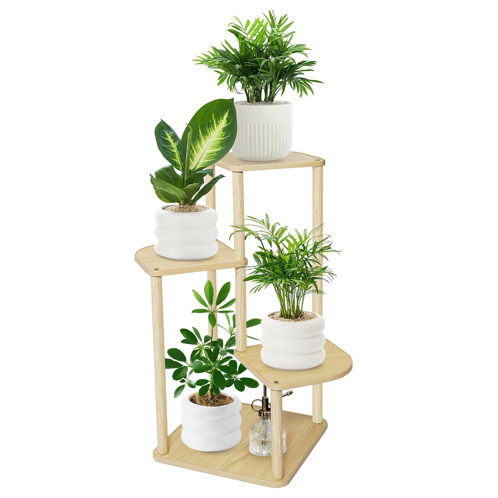 

GIBLEA Цветок 4 Цветок Комнатное растение Бонсай Кашпо Прочная подставка, Для помещений, Ярусы, Подставка, Подставка, Деревянная, Полка, Подставка, Стильная, Ступенчатая, Балкон,