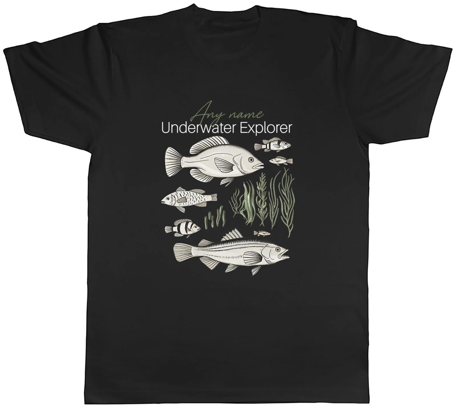 Personalised Underwater Explorer Fish Sea Ocean Mens T-Shirt Tee Gift Top XXL
