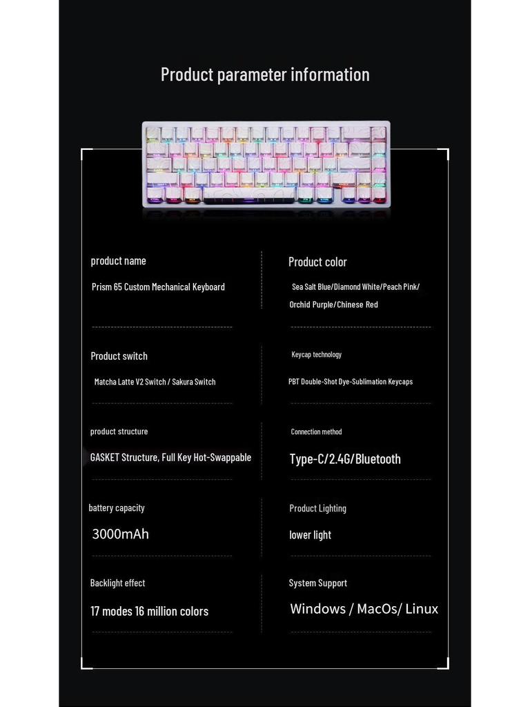 Ultra-Thin Bluetooth Mechanical Keyboard - Three-Axis Design, Office Gasket Structure, PBT Keycaps, Aluminum Build, Portable for Tablets