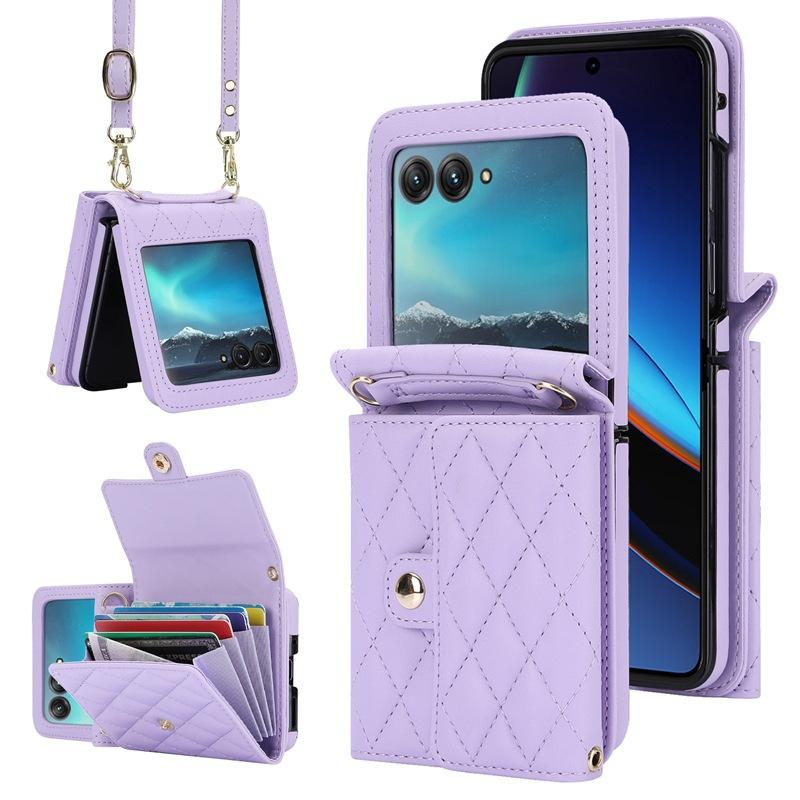 Suitable for Moto Razr 60 phone case, crossbody foldable accordion case, Samsung Z Flip7 card holder, XFlip