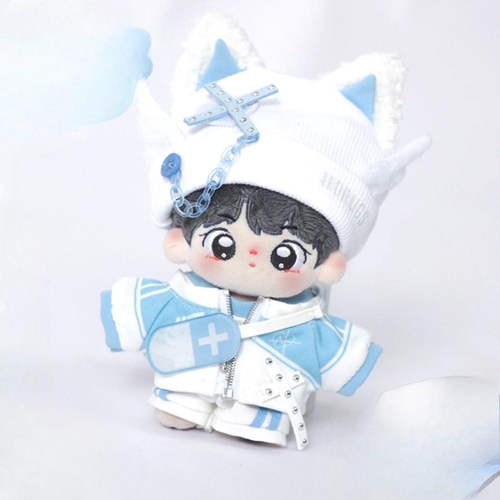 10cm Plush Clothes Set of 5 Doll Clothes: Hat, Long Sleeves, Pants, Outerwear, and Backpack [Used]