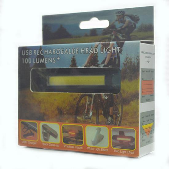 USB Rechargeable Bicycle Tail Light - Three-Color Flashing COB Brightness for Cycling Safety