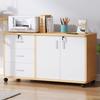Wooden Office Filing Cabinet with Lock and Under-Desk Storage
