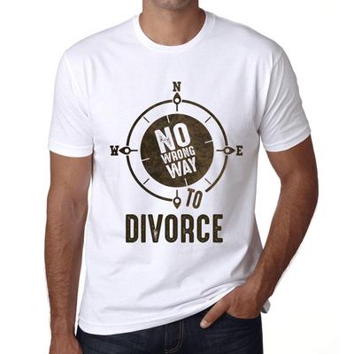 T-shirt da uomo vintage T-shirt grafica Nessun modo sbagliato Divorzio Bianco