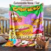 Garfield Flannel Blanket, Personalized Custom Name Text, Soft Warm Plush Throw Blanket For Gift