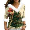 Christmas V-Neck Top with Elegant Cut for Party, Date and Everyday Wear