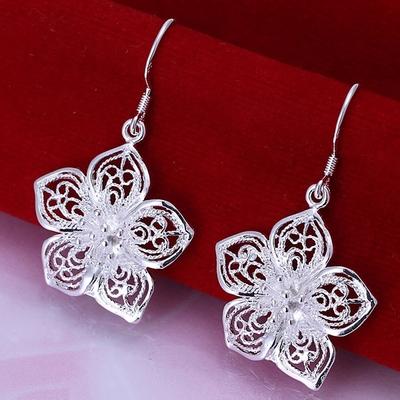 Neue 925 Silber Ohrringe, Hochwertige 925 Silber Modeschmuck Blumen Ohrringe