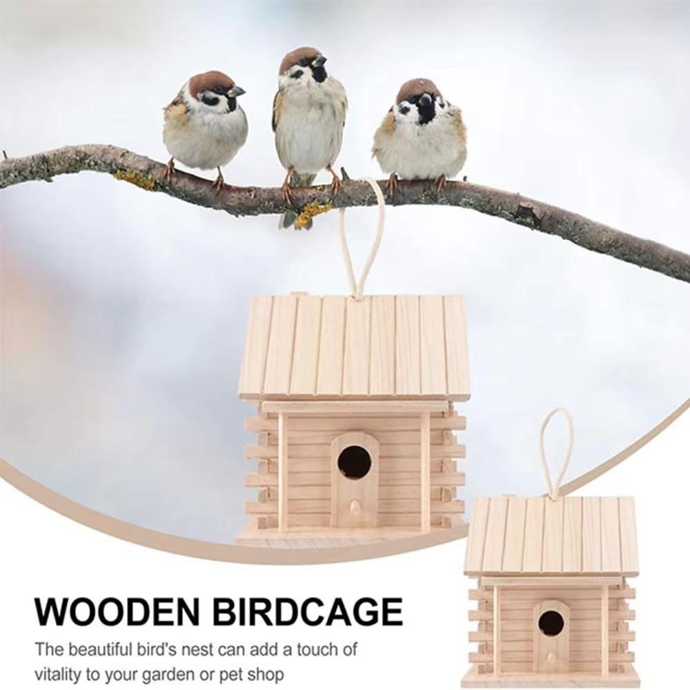 New Wooden Bird Cage Wall Mount Weatherproof Hanging Bird Nests Home Garden Decoration Bird House Nesting Box Outside