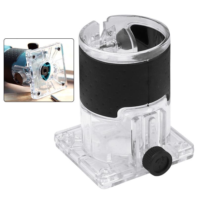 Transparent Woodworking Trimmer Guide Base and Protection Cover Set