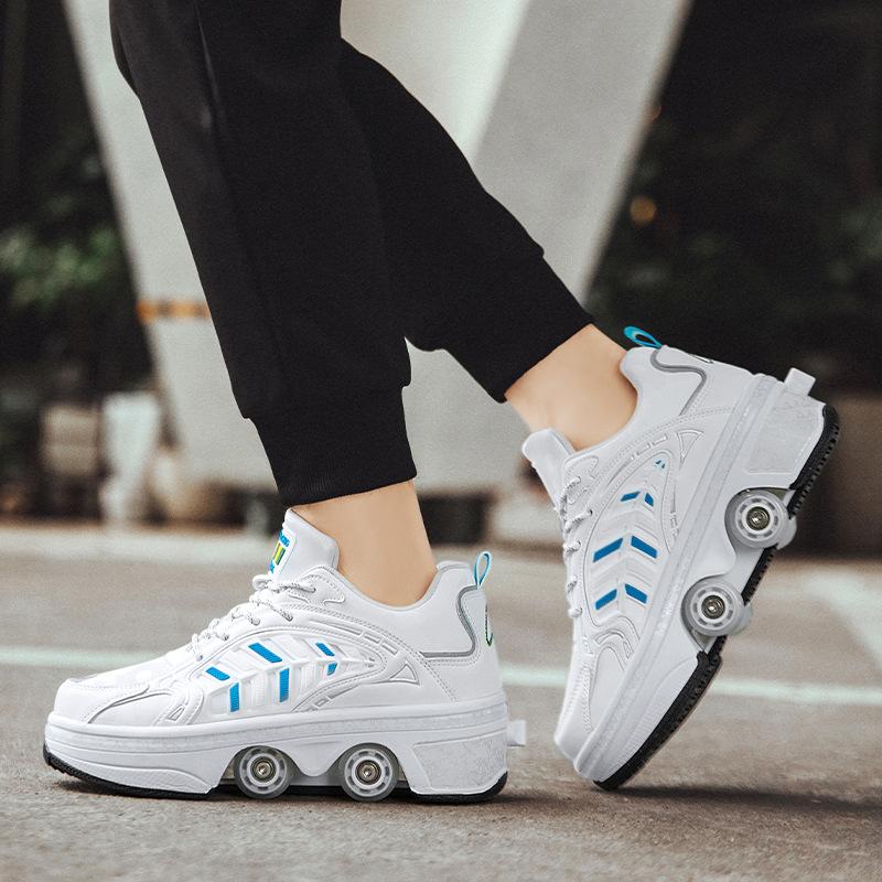 Teen Wheels Shoes Boys Invisible Four Wheels Automatic Shrinkable Burst Shoes Girls Roller Skates