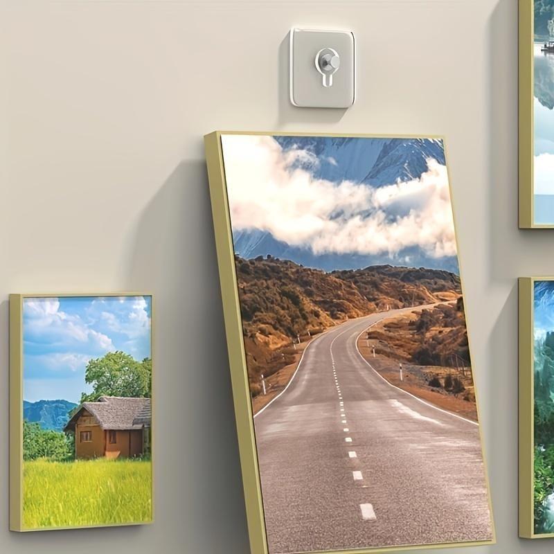 10pcs Plastic No-Drill Self-Adhesive Picture Hangers, Traceless Frame Nails for Hanging Photos, Posters, Frames - Strong Adhesive Hooks for Wall Decor